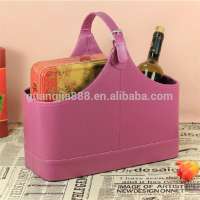 Fancy pu leather christmas gift basket,hanging storage basket