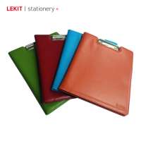 a4 pu leather office stationery file folder with metal clip