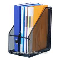 hot sale 2 compartment wire mesh desktop magazine file holder