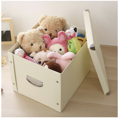 Simplicity style home item light color clothes toys cardboard storage box with handle