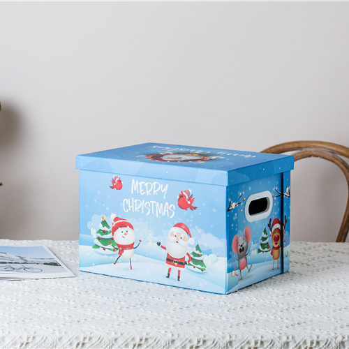 China manufacturer customized christmas pattern paper foldable storage box for gift