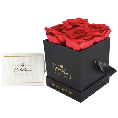 Wholesale custom rose soap flower luxury black cardboard packaging gift box