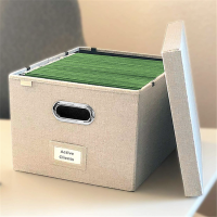 Wholesale office item custom logo durable stackable file storage box with handle